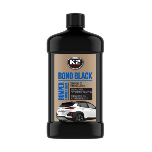 K2 BONO BLACK - Back to Black Bumper, Plastic & Rubber Restorer, 500g