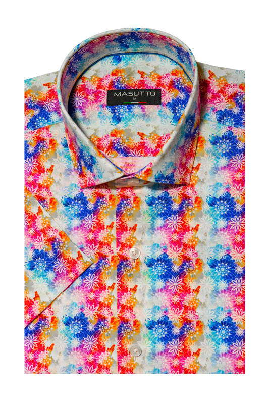 MASUTTO PISARO/05 SHORT SLEEVE BUTTON DOWN SHIRT