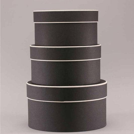 Black Round Hat Boxes Set of 3