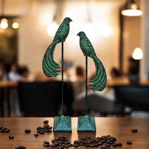 68/81CM SET 2 BROWN CAST IRON BIRDS