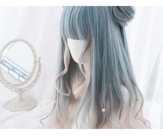 Facial gradation wig with sideburns