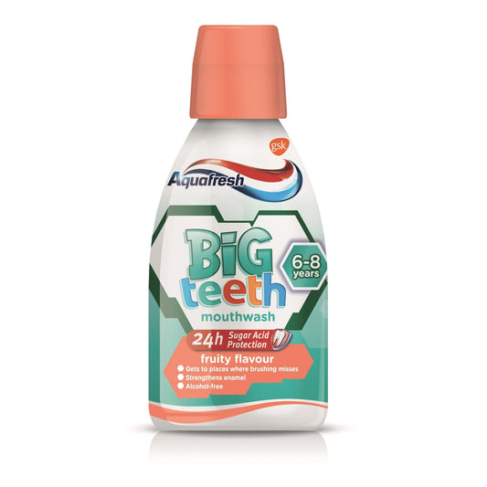 Aquafresh Kids Mouthwash Big Teeth Child-Friendly Fruity Flavour 6-8 Years 300 ml