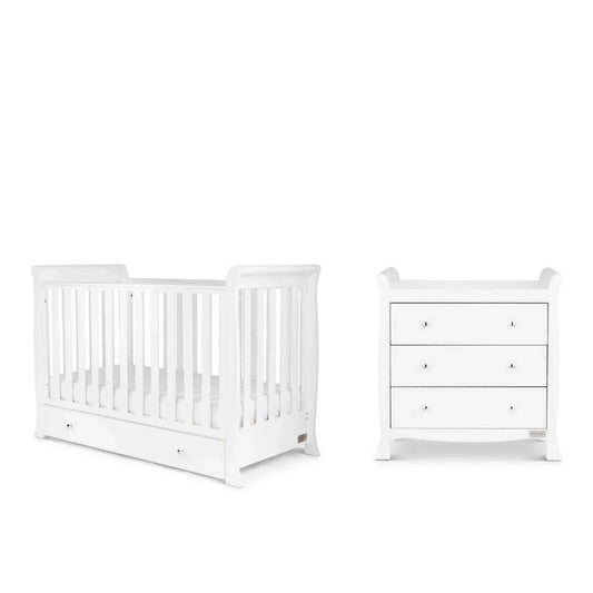 Ickle Bubba Snowdon 4 in 1 Mini 2 Piece Furniture Set White - Premium Pocket Sprung Mattress