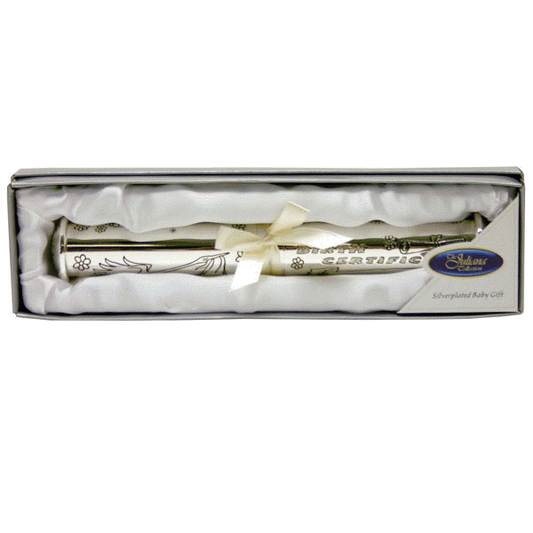 Silverplated Birth certificate holder