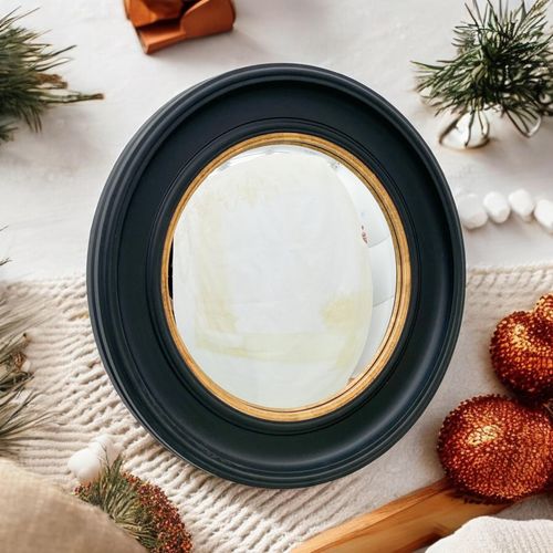 74X74CM RUSTY BLACK/GOLD FR CONVEX MIRROR