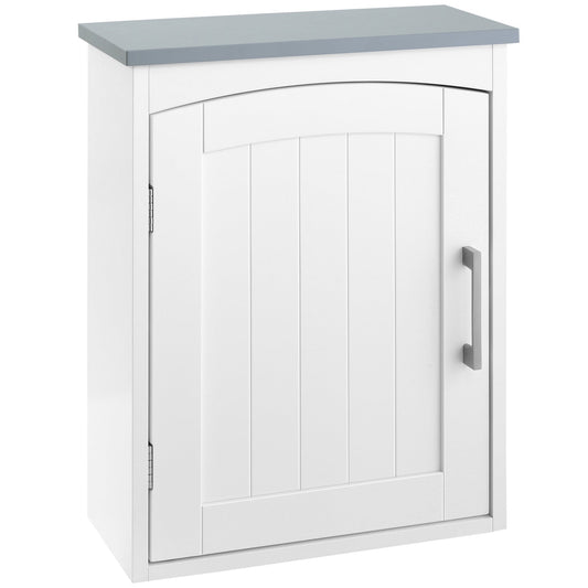 kleankin Wall Mounted Bathroom Cabinet with Adjustable Shelf, Light Grey