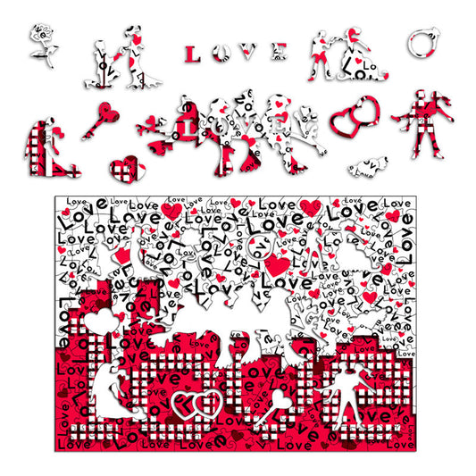 Irregular Alien Love's Challenge Wooden Puzzle