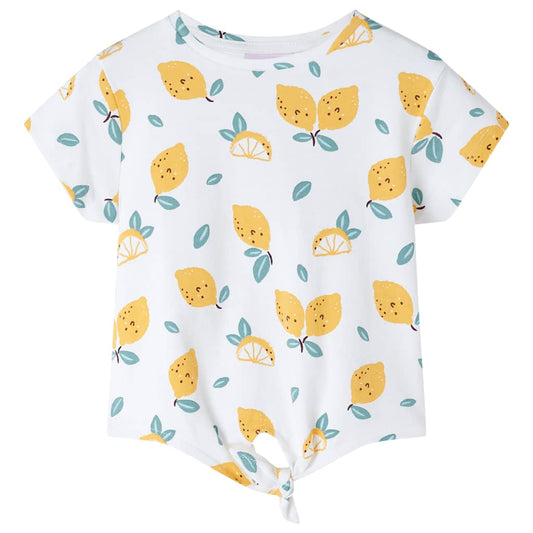 Kids't-Shirt With Tie Hem Ecru 92