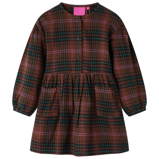 Kids' Dress With Long Sleeves Cognac 128