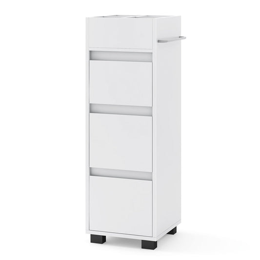 Bathroom Floor Cabinet Freestanding Storage Organizer Dresser with 3 Drawers-White