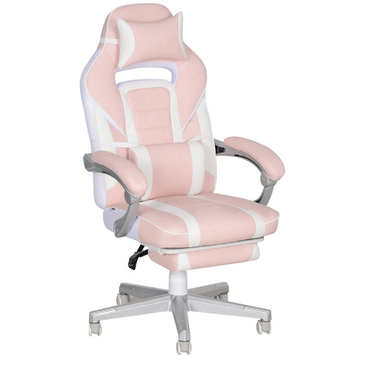 HOMCOM PU Leather Gaming Chair with Footrest 150 Degree Reclining Back