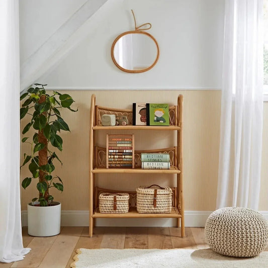 CuddleCo Aria 3 Tier Shelving Unit - Rattan
