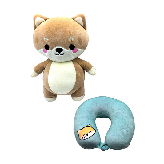 Swapseazzz Adoramals Shuggs the Shiba Inu 2-in-1 Plush Travel Pillow & Toy