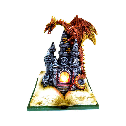 Dark Legends LED Enchanted Fairytale Castle Fire Dragon