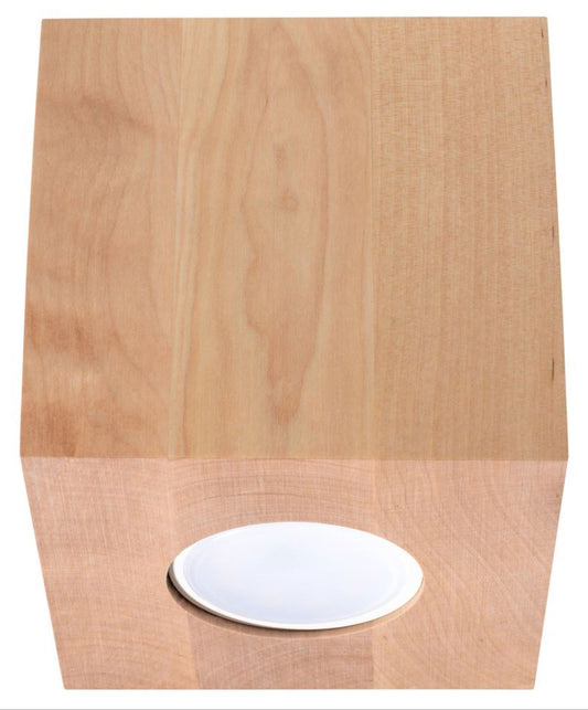 Ceiling Lamp QUAD Natural Wood Square Shape Boho Design LED GU10