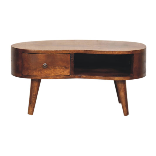 Artisan Furniture Solid Wood Mini Chesnut Wave Coffee Table