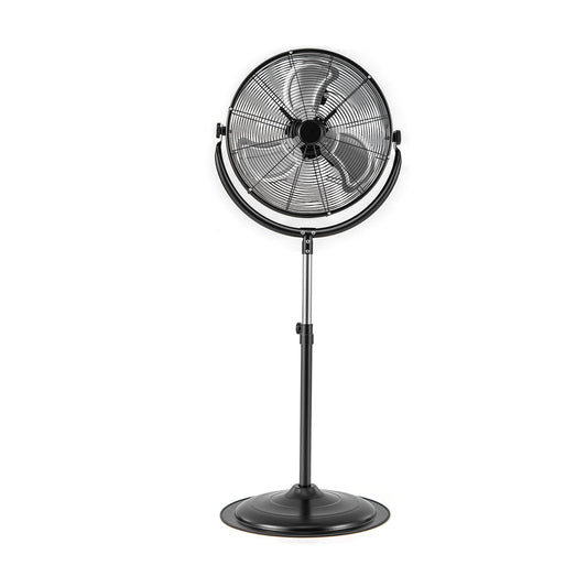 Industrial Oscillating Standing Fan with 3 Speeds 360° Tilt and Adjustable Height-Black