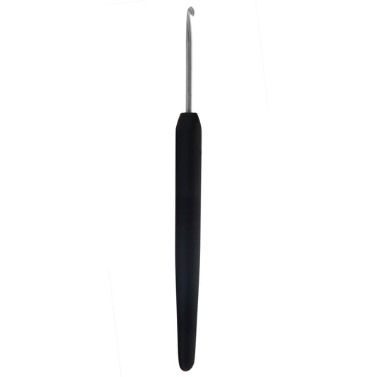 KnitPro Crochet Hook Silver Aluminium with soft grip handle 15cm