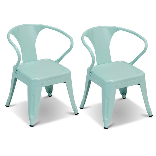 Steel Kids Chair Set of 2 with Backrest-Blue