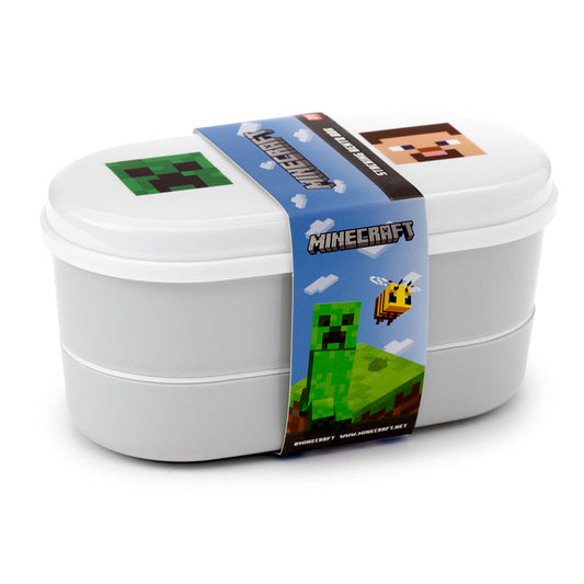 Bento Lunch Box with Fork & Spoon - Minecraft Faces
