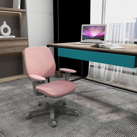 Vinsetto Office Chair, Breathable Mesh Swivel Desk Chair with Adjustable Height and 360° Swivel Security Wheels for Home Office, Study, Pink