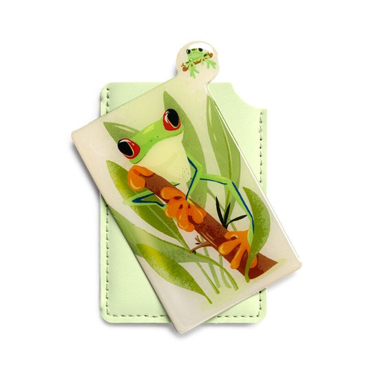 Tropical Frogs Pocket Mirror in Sleeve