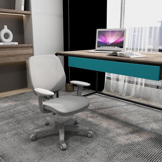 Vinsetto Office Chair, Breathable Mesh Swivel Desk Chair with Adjustable Height and 360° Swivel Security Wheels for Home Office, Study, Grey