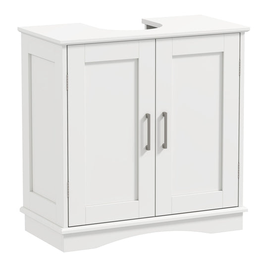 60 cm Pedestal Sink Bathroom Vanity Cabinet with Adjustable Shelf-Grey