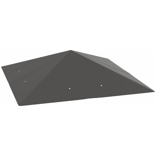 Outsunny 3 x 3(m) Gazebo Canopy Replacement Cover, Garden Gazebo Roof Replacement with Drain Holes, Water Resistant PVC Coating, 370g/\'e3\'8e\'a1, UPF30+, TOP COVER ONLY, Grey