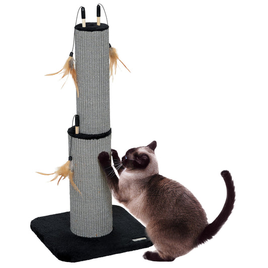 PawHut 78cm Tall Cat Scratching Post with 3 Toy Feathers