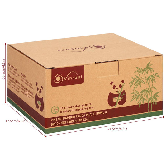 VINSANI BAMBOO PANDA PLATE,BOWL & SPOON SET