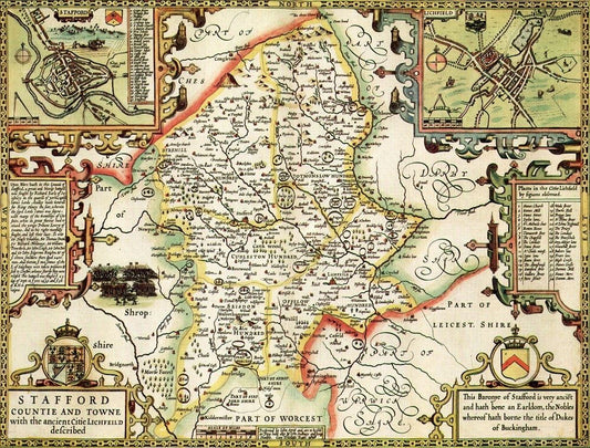 Staffordshire Historical Map 1000 Piece Jigsaw Puzzle (1610)