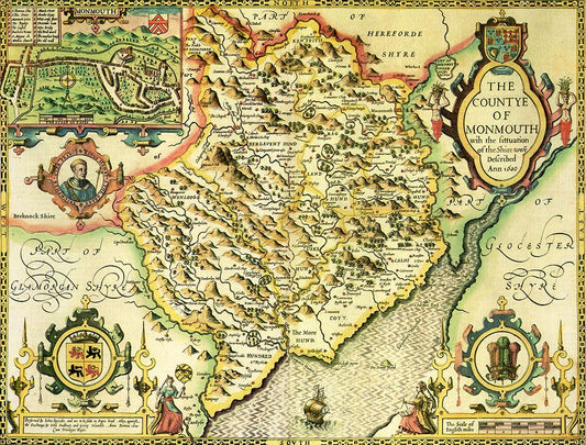 Monmouthshire Historical Map 1000 Piece Jigsaw Puzzle (1610)