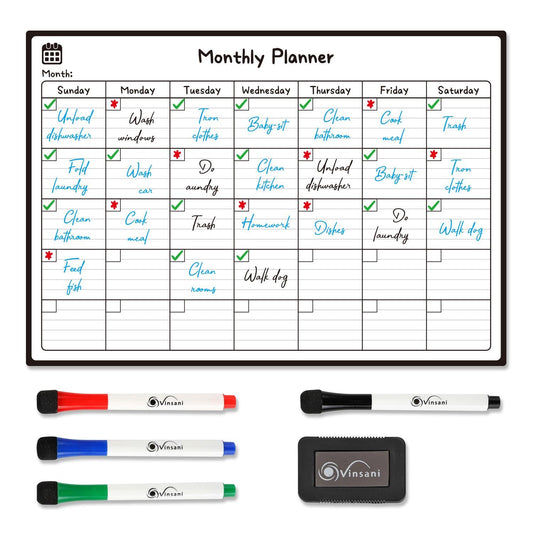 Vinsani Monthly Planner 4 Markers & Eraser 0000145