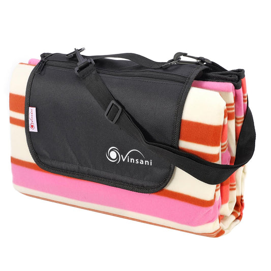 Vinsani 200 x 180cm Folding Picnic Blanket Waterproof & Sandproof Backing - Ideal for Camping & Outdoor Picnic - Rug Mat with Carry Handle