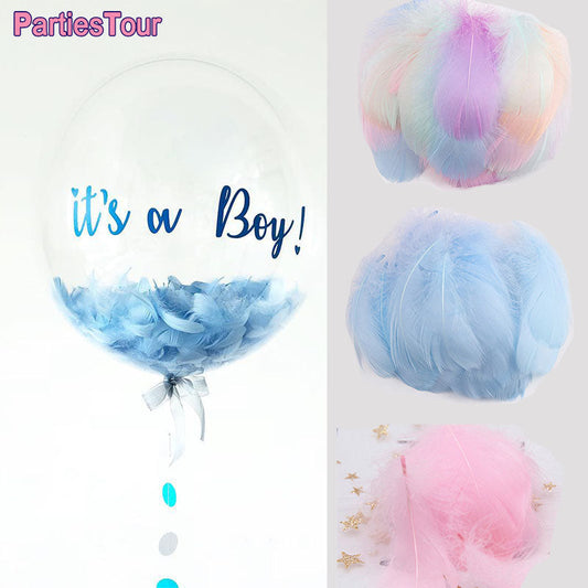 PartiesTour 100Pcs Colourful Feather Bobo Balloons for Events & Celebrations