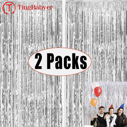 TingBaby Metallic Tinsel Curtains - Festive Decor for Any Occasion