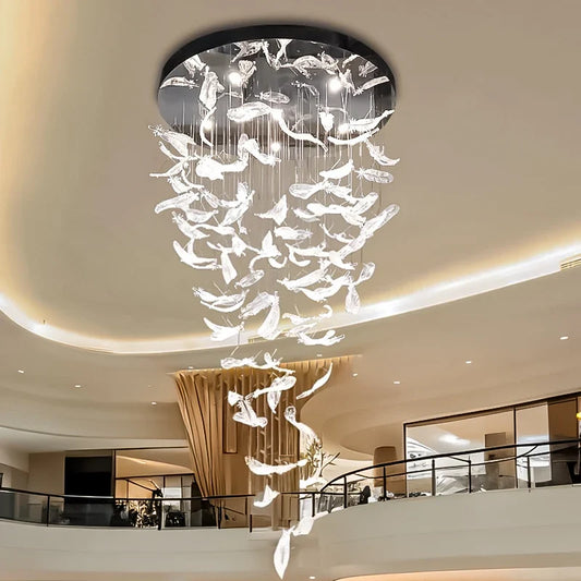luxury Glass Hanging Led Chandelier