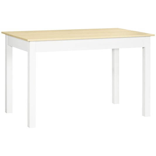 HOMCOM Dining Table for 4 to 6 Kitchen Table with Thick Legs Oak Wood Grain