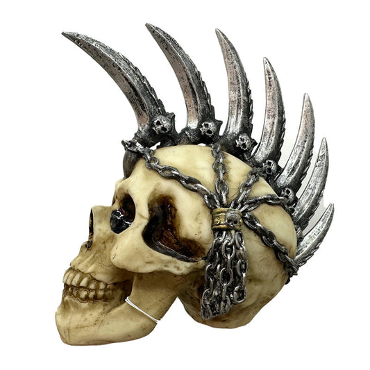 Punk Skull with Chains & Blades Mohican