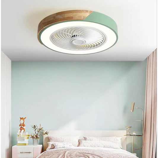 52CM Ceiling Fan Light Lamp 220V APP +Remote Control Fans Bedroom Dining Room Wood Ceiling Fan With Lights DC Green Ceiling Fan