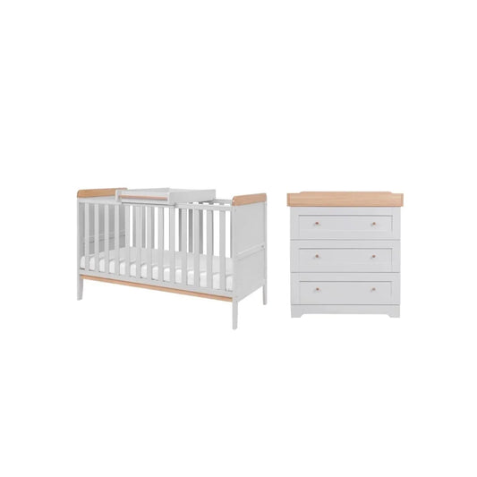 Tutti Bambini Rio 2 Piece Room Set with Sprung Mattress - Dove Grey/Honey Oak
