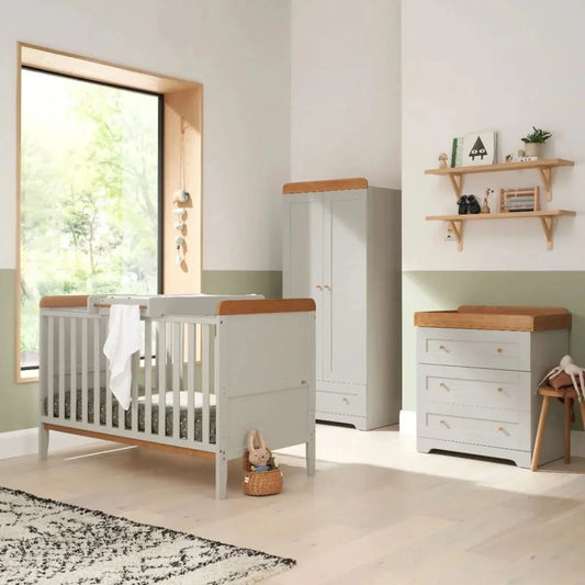Tutti Bambini Rio 3 Piece Room Set with Pocket Sprung Mattress - Dove Grey/Honey Oak