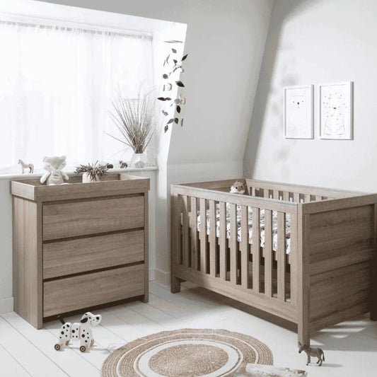 Tutti Bambini Modena 2 Piece Room Set with Sprung Fibre Mattress - Oak