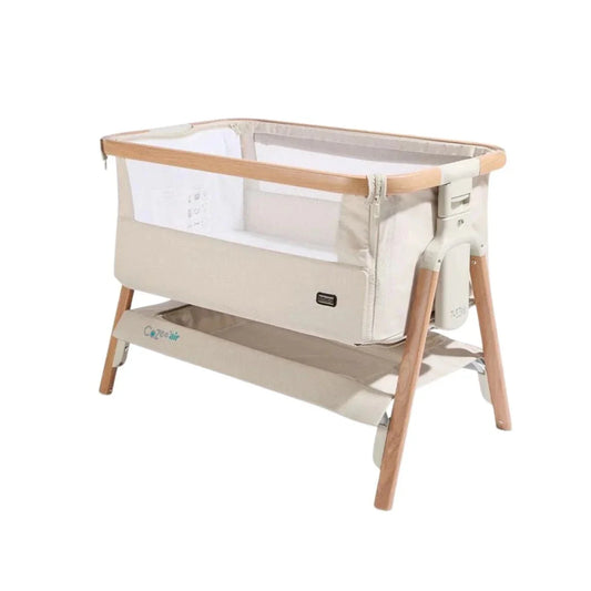 Tutti Bambini CoZee Air Bedside Crib - Scandinavian Walnut/Ecru