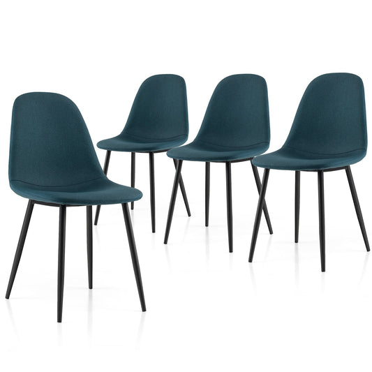 Upholstered Dining Chairs Set of 4 with Metal Legs