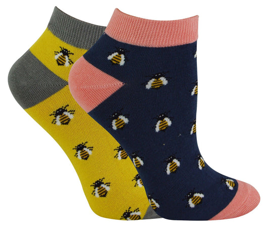 Miss Sparrow - Ladies 2 Pack Bamboo Trainer Socks