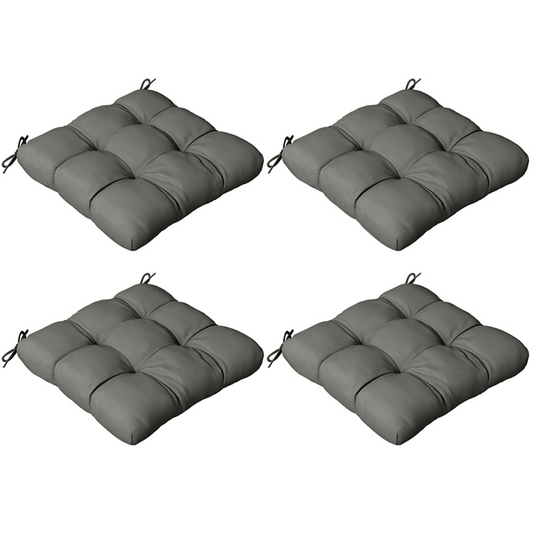 Outsunny Set of 4 Outdoor Seat Cushion with Ties, for Garden Furniture, Beige