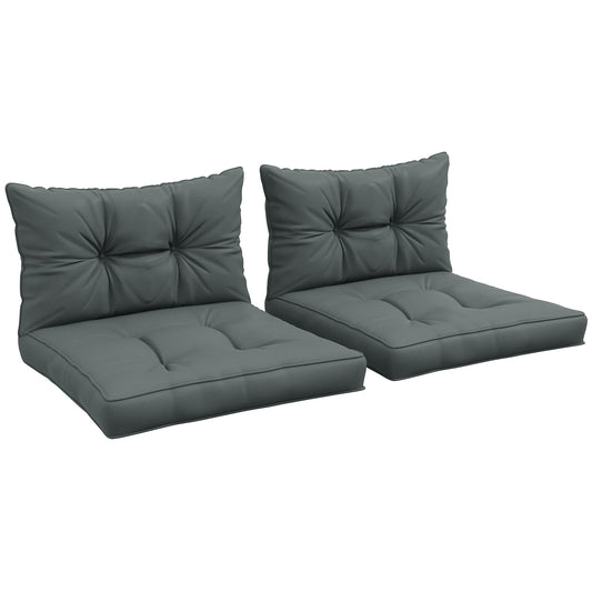 Outsunny 2pc Outdoor Seat Cushion for Patio Furniture, Charcoal Grey