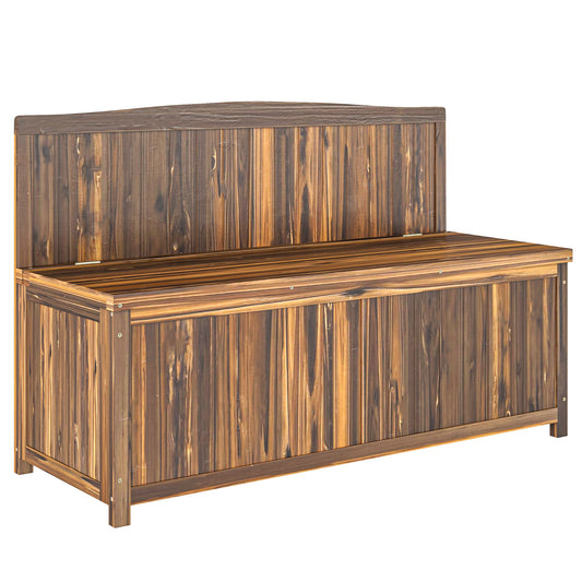 Outsunny Wood Storage Bench for Patio, Outdoor Garden Seating